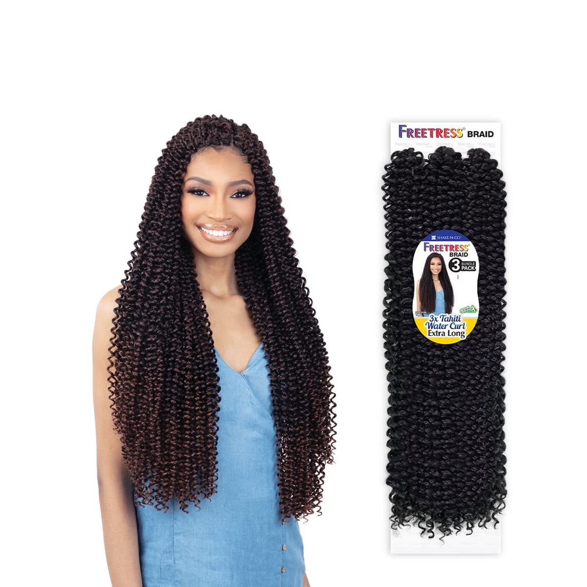 Freetress Synthetic Braid - 3X TAHITI WATER CURL EXTRA LONG (Color:4)