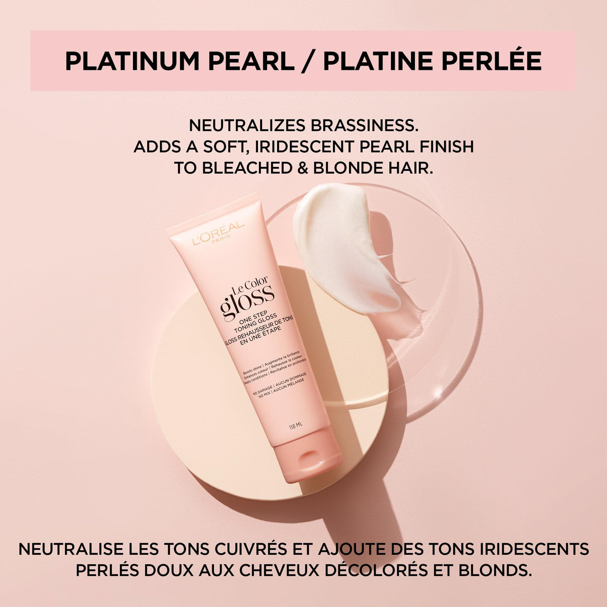 L'Oreal Paris Le Color Gloss One Step In-Shower Toning Hair Gloss for Bleached Hair, Neutralizes Brass, Conditions & Boosts Shine Beauty & Personal Care L'Oreal Paris