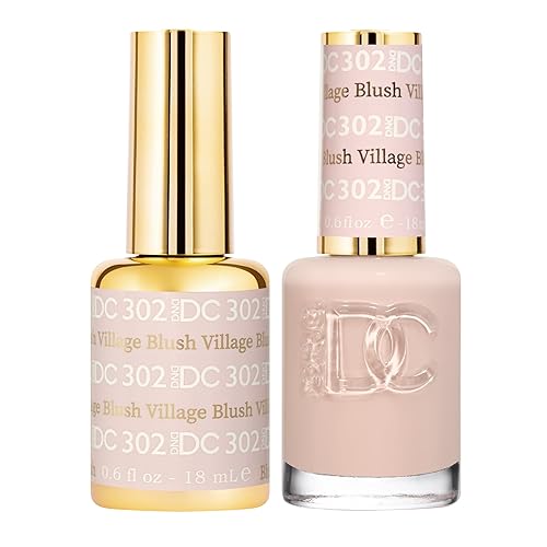 DND DC Gel Polish Set, Beige Nude Collection, UV/LED Gel Polish and Air Dry Nail Lacquer, Matching Chip-Free Polish Duo, 302 Blush Village, 0.5 Fl Oz Beauty & Personal Care DAISY DND