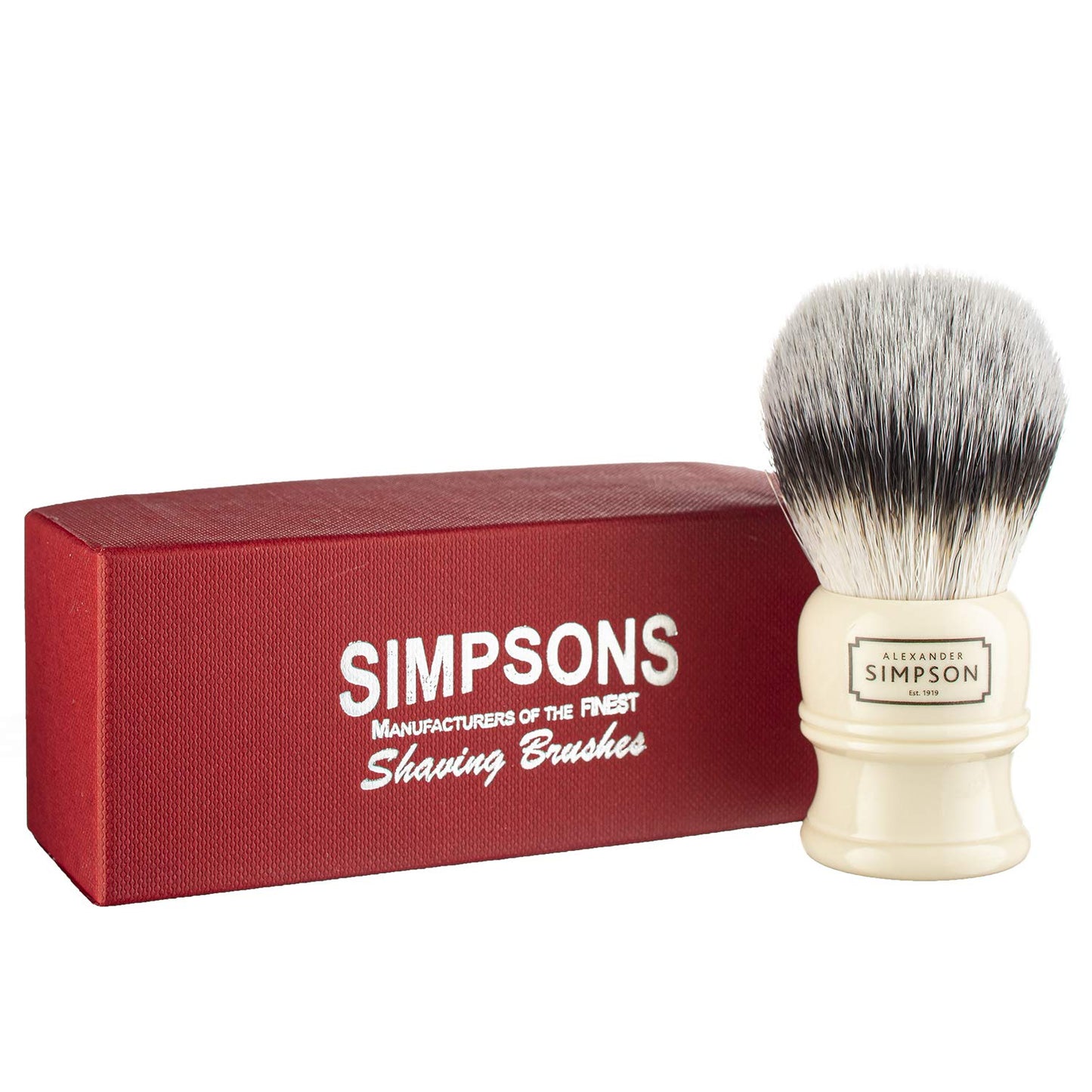 Alexander Simpsons Trafalgar 2 Shaving Brush - T2 Synthetic High Density Fibre Faux Handle Ivory - Simpson Shaving Brushes - Wet Shave Deluxe Thick Beauty and Personal Care Simpson Shaving Brushes