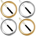PAGOW 4 Pcs Minimalist Hair Clip for Women, Gold & Sliver Hollow Hoops Round Circle Geometric Metal Hair Clip, Dainty Circle Bobby Pin Ponytail Holder Beauty & Personal Care PAGOW