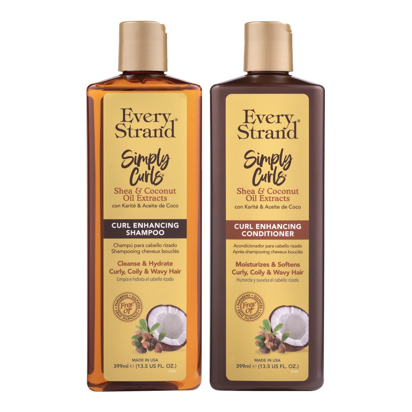 Every Strand Simply Curls Shampoo and Conditioner Set 13.5 oz, Curl Enhancing Duo for Wavy, Curly, and Coily Hair, Sulfate Free, Paraben Free Beauty & Personal Care Every Strand