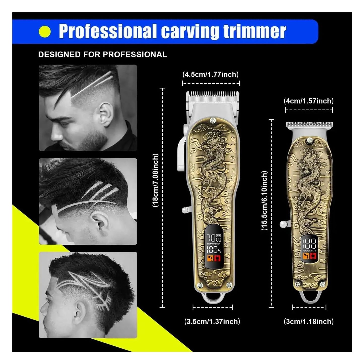 EWKYLSEM Razors HIENA HYN-I012 Electric Hair Clipper Set Professional Hair Trimmer for Men Adjustable Beard & Hair Clipper Electric Barber Hair(Dragon Beauty and Personal Care EWKYLSEM