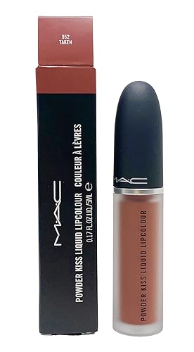 MAC Cosmetics Powder Kiss Liquid Lipcolour - 952 Taken (Warm toned light brown) .17 oz / 5 ml Beauty & Personal Care MAC