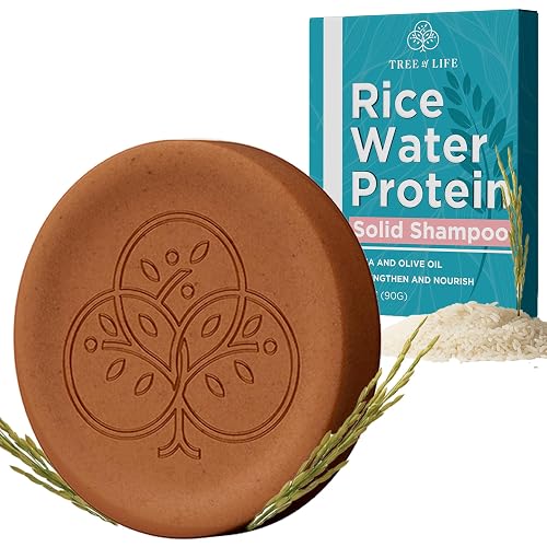 Tree of Life Rice Water Shampoo Bar - Sulfate Free Rice Protein Hair Care That Strengthens, Repairs, and Delivers Frizz Control with Silky Shine Beauty & Personal Care Tree of Life