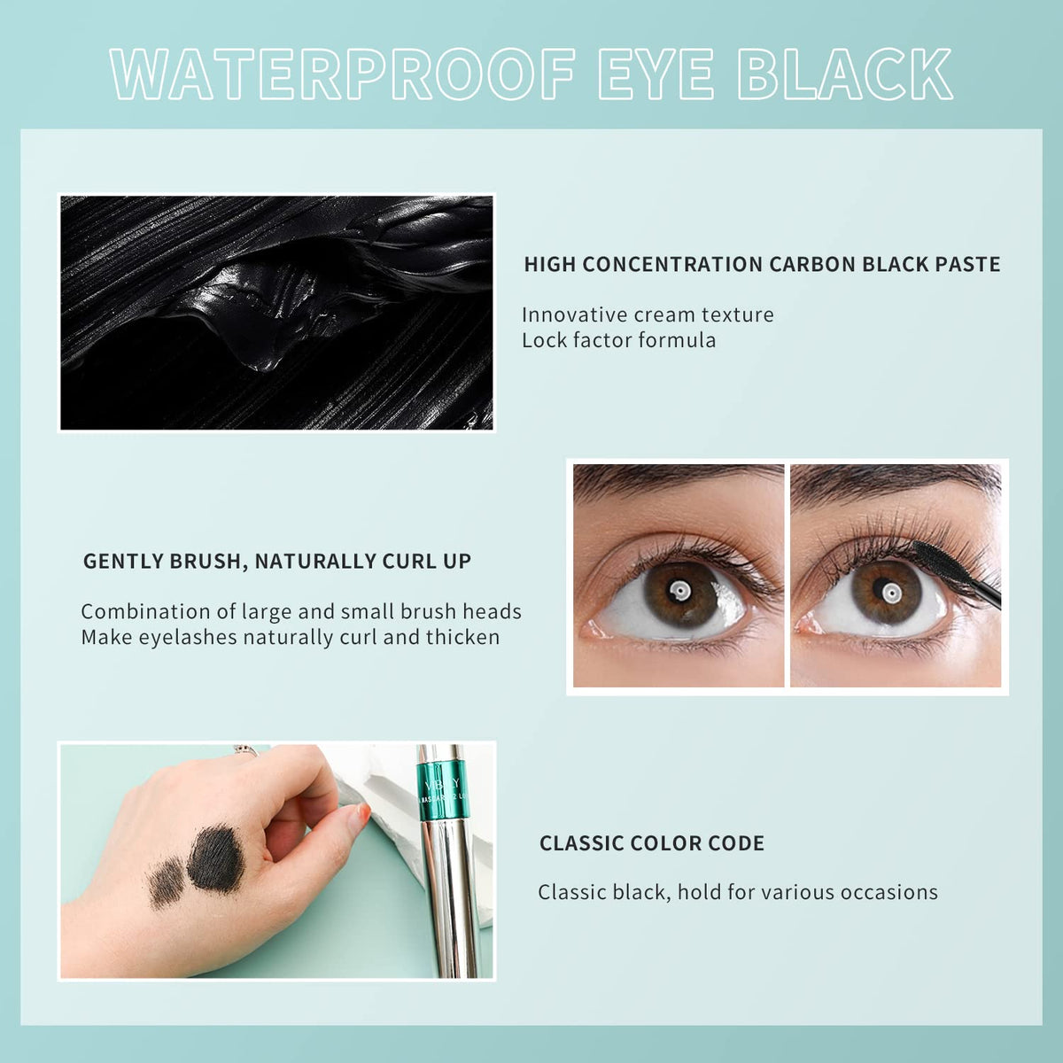 2 in 1 Mascara 5x Longer Waterproof Lash Cosmetics Natural Lengthening and Thickening Effect No Clumping Superstrong Magic 4d Silk Fiber for Vibely Beauty & Personal Care VIBELY