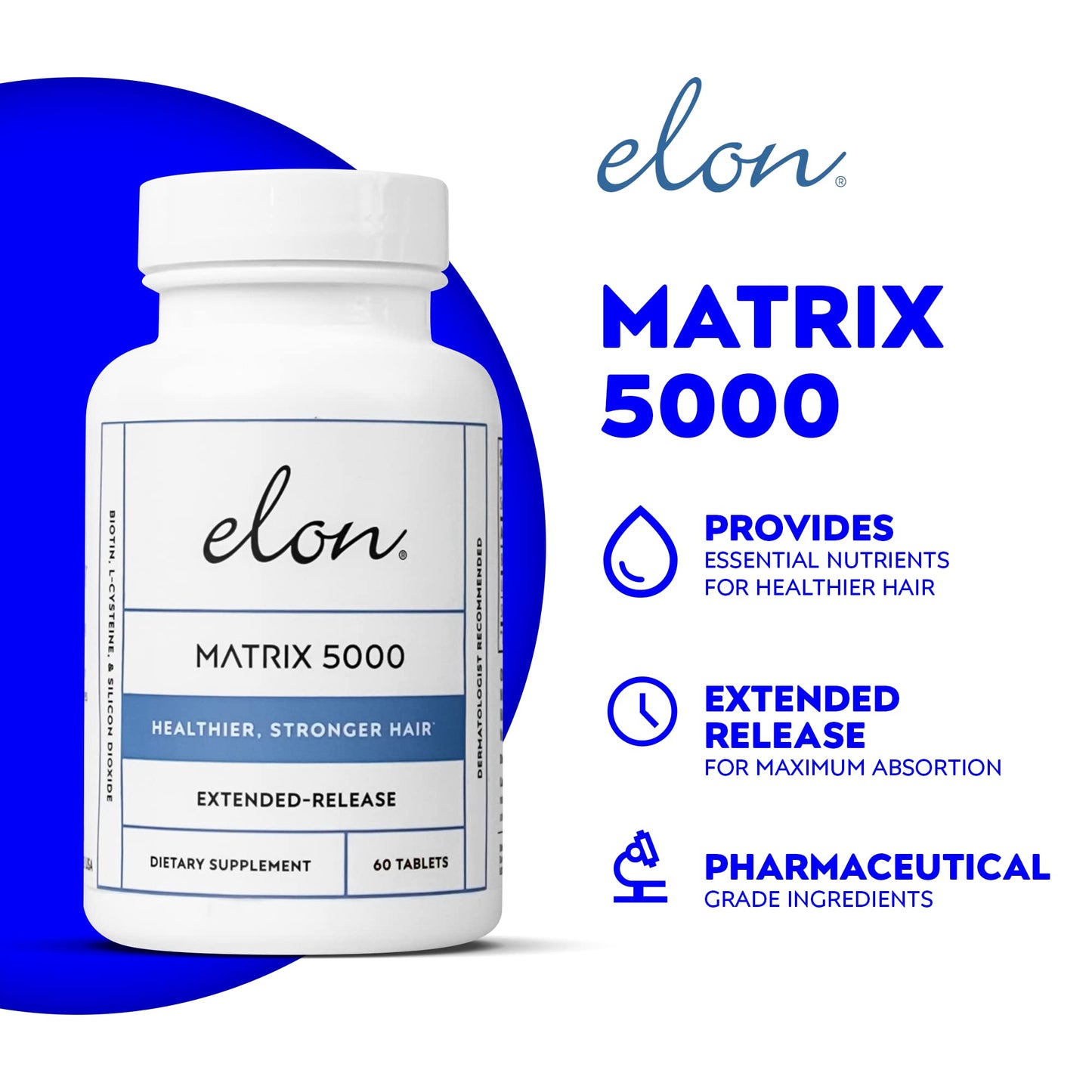 Elon Complete Kit for Thinning Hair - Elon Essential Shampoo and Conditioner Set + Matrix 5000 Hair Growth Supplement - NO Sulfates, Parabens or Beauty & Personal Care Elon