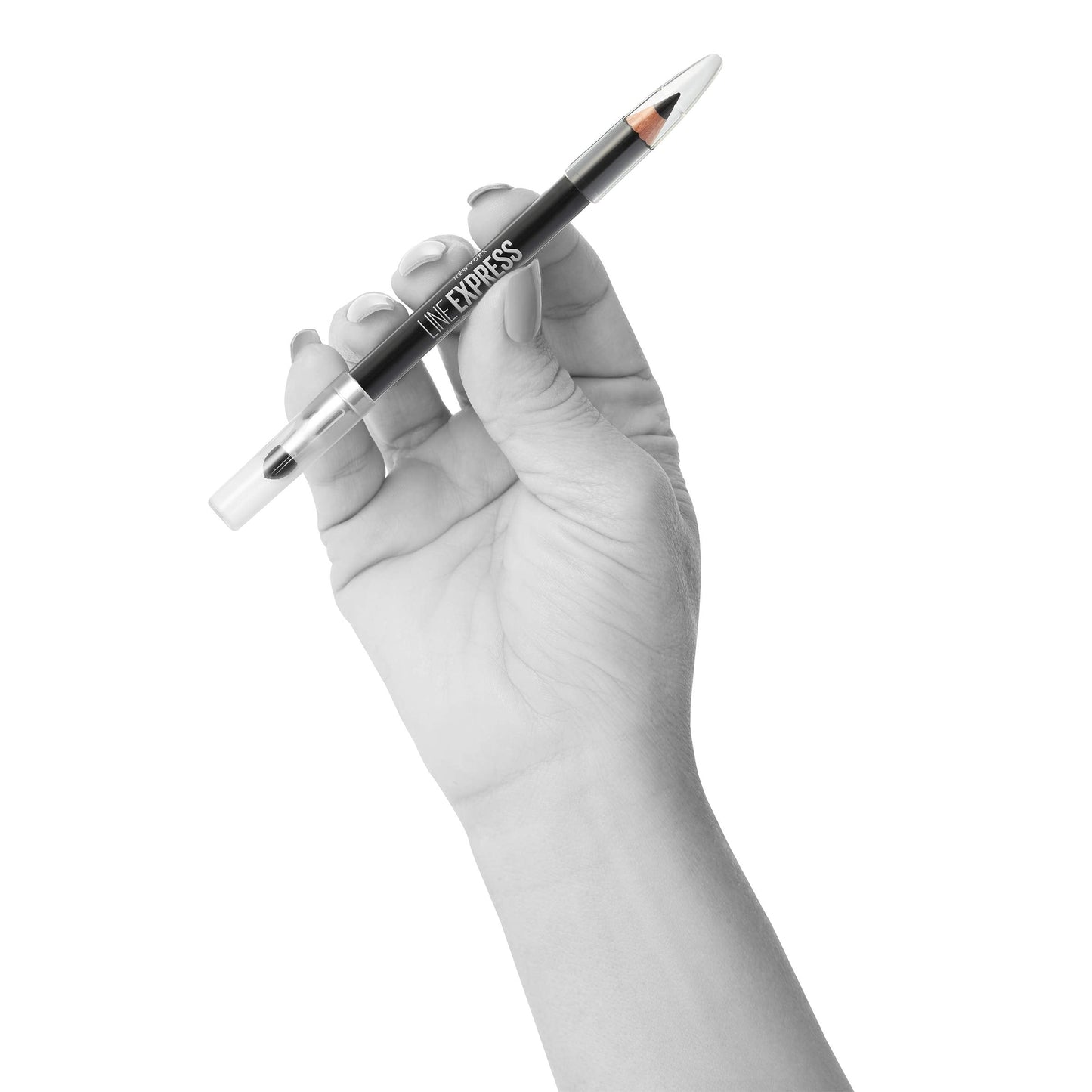 Maybelline Line Express Sharpenable Wood Pencil with Built-In Blending Smudger Tip Creamy Liner Eyeliner Eye Makeup, Soft Black, 0.035 oz. Beauty & Personal Care MAYBELLINE