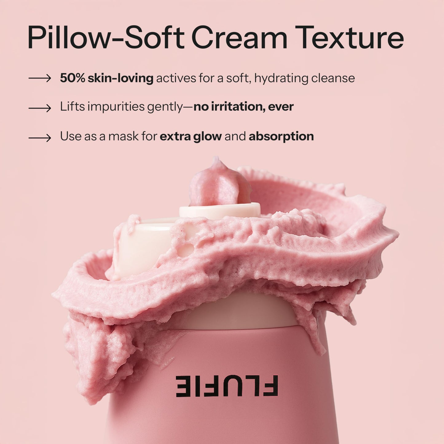 Flufie Whipped Facial Cleanser with Collagen & Red Bean - Gentle Exfoliating, Hydrating & Brightening for Smooth Skin - Dermatologist Tested Beauty & Personal Care Flufie