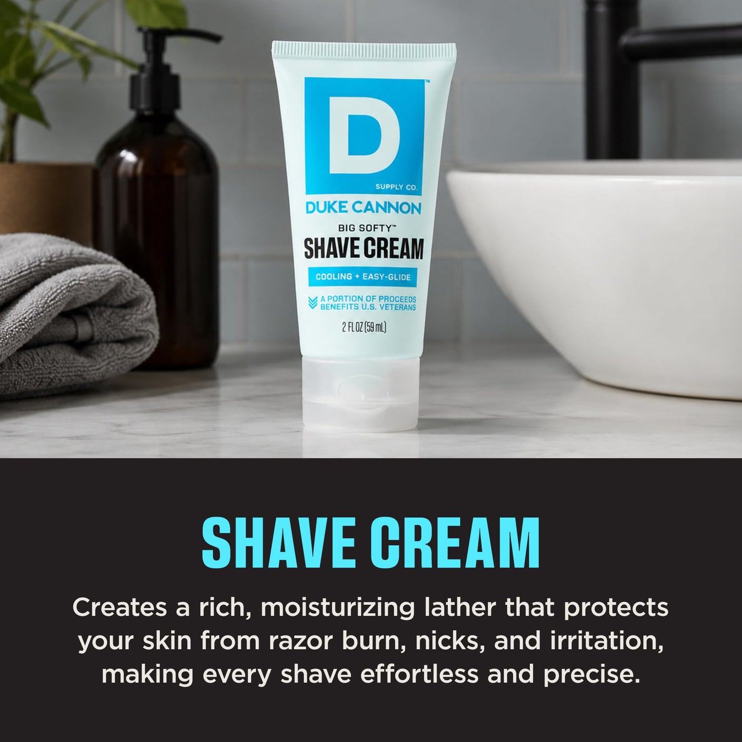 Duke Cannon Supply Co. Big Softy Shave Cream for Men - 2 fl oz - Travel Size - Cooling, Easy-Glide Shave Cream - Made with Aloe Vera & Menthol Beauty and Personal Care Duke Cannon Supply Co.
