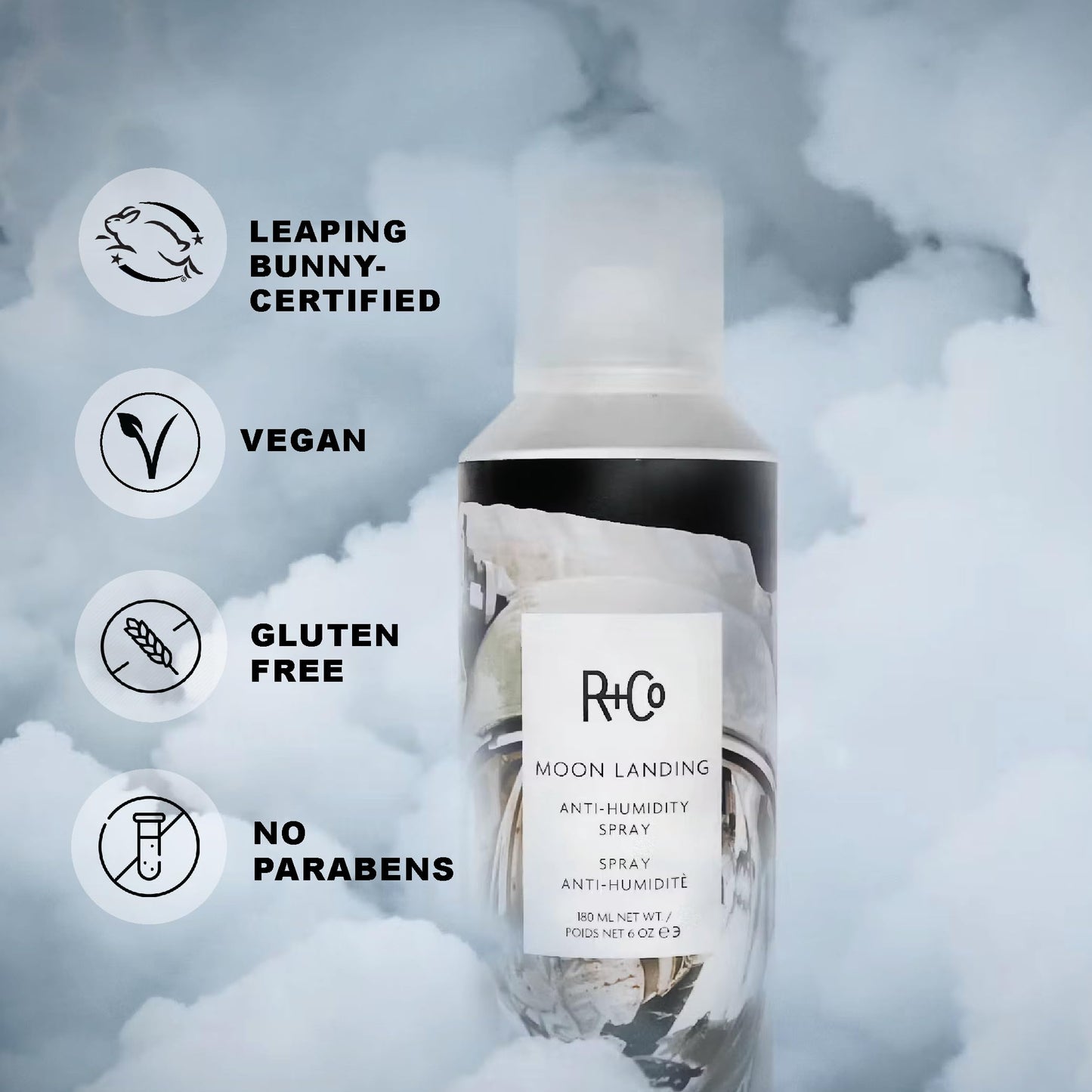 R+Co Moon Landing Anti-Humidity Spray Set | Controls Frizz, Tames Flyaways & Adds Satin Finish | Vegan + Cruelty-Free | 5oz + 1.7oz Beauty & Personal Care R+Co