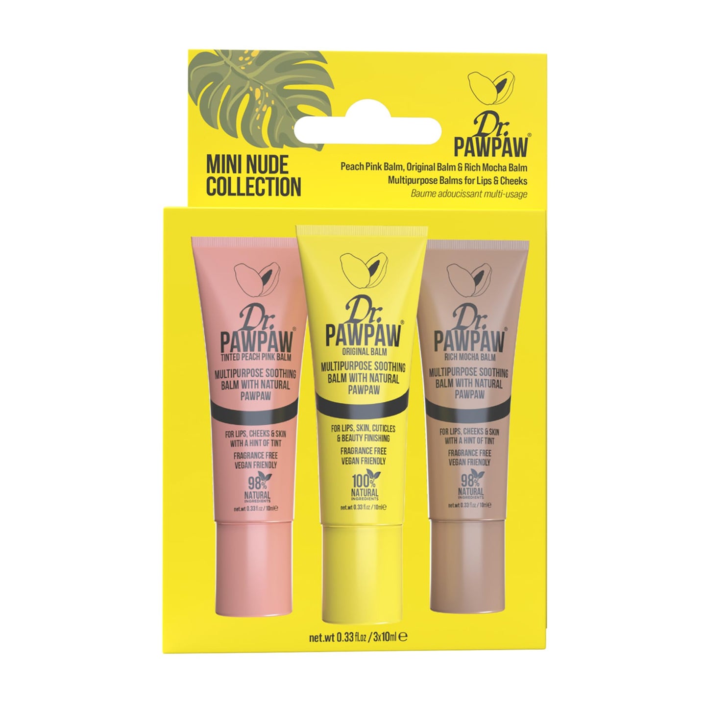 Dr. PawPaw Mini Collection - Multipurpose Hydrating Lip Balms - Moisturizing Lip Balm - Soothing Formula for Lips, Hair, Skin - Nude - 3 pc Beauty and Personal Care Dr. PAWPAW ORIGINAL BALM