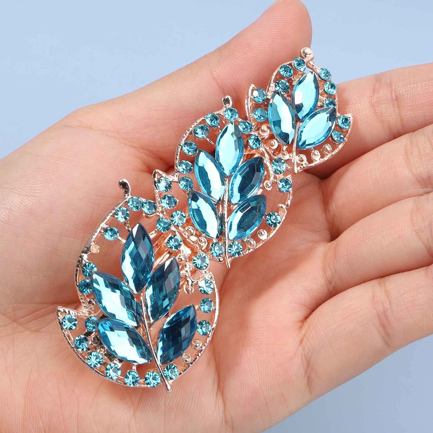 Yheakne Crystal Wedding Hair Clip Barrette Bridal Rhinestone Hair Clip Comb Wedding Headpieces Bride Hair Barrette Headwear Wedding Hair Accessories Beauty & Personal Care Yheakne