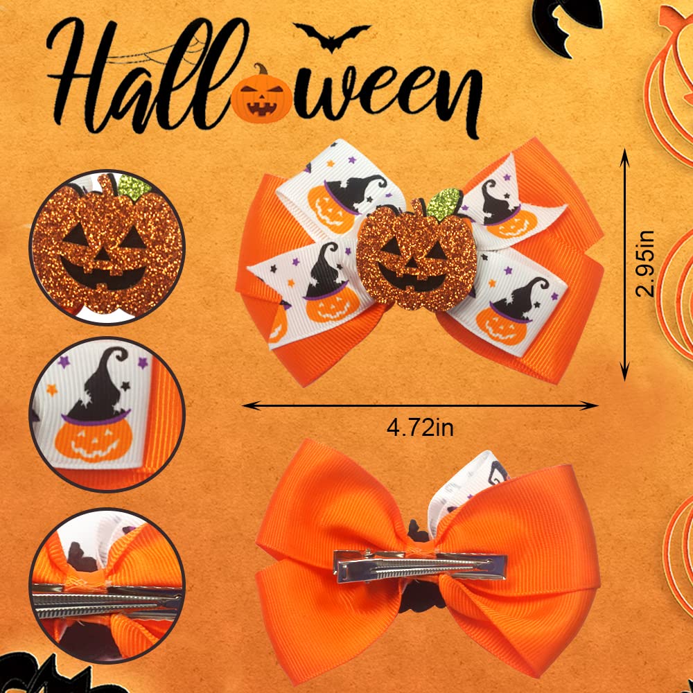 3PCS Halloween Hair Bows Clips Glitter Faux Leather Hair Clips Spider Pumpkins Grosgrain Ribbon Bows Boutique Hair Pins Accessories for Girls Women Beauty & Personal Care On-Airstore