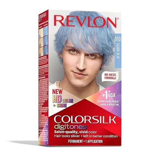 Revlon ColorSilk Digitones Permanent Hair Color with Keratin, 91D Silver Blue, 1 Count Beauty & Personal Care REVLON