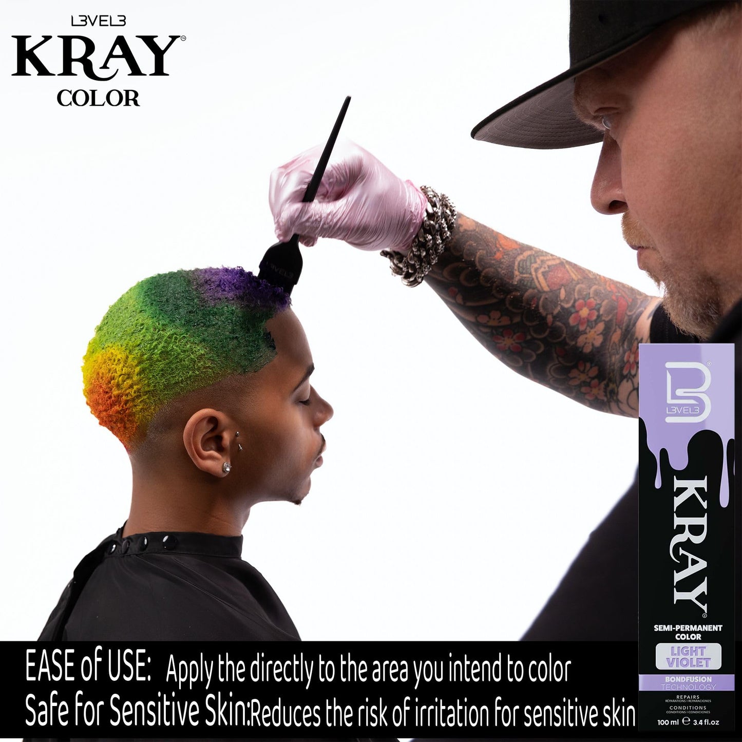 L3 - Level 3 Kray Semi Permanent Hair Color - Semi Permanent Hair Dye with Aloe Vera - Light Violet Beauty & Personal Care L3