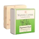 Majestic Lather Peppermint Exfoliating Luxury Bar Soap. For Men & Women. Moisturize, Nourish and Exfoliate Delicate Areas. For All Skin Types. Made in Beauty & Personal Care Majestic Lather