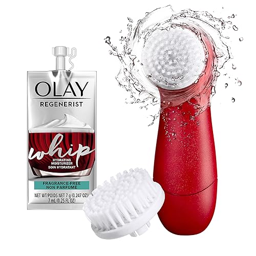 Olay Regenerist Face Cleansing Device, 2 Brush Heads + Whip Face Moisturizer Travel/Trial Size Gift Set Beauty & Personal Care Olay