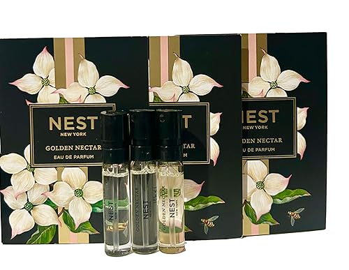 NEST GOLDEN NECTAR Sample Perfume Parfum 1.5 ml / 0.05 fl.oz - Vial Spray Set of 3 Vials (1457) Beauty & Personal Care NEST New York