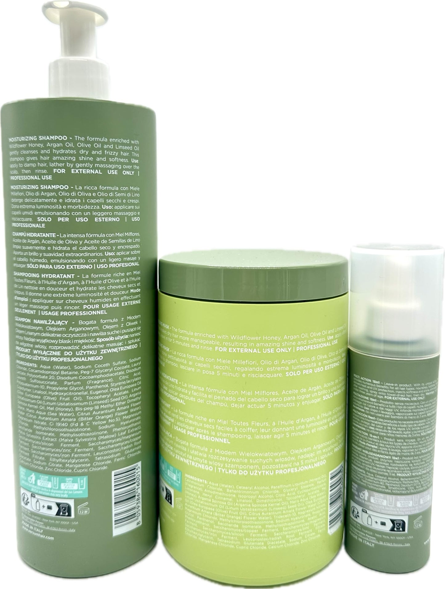 Versum Elements Mediterranean Sea Water Hydrator Moisturizing Shampoo and Mask 1000ml/33.8 Fl oz + Multi Action 15 in 1 5.07 fl oz - Free Lip Plumping Beauty & Personal Care Versum