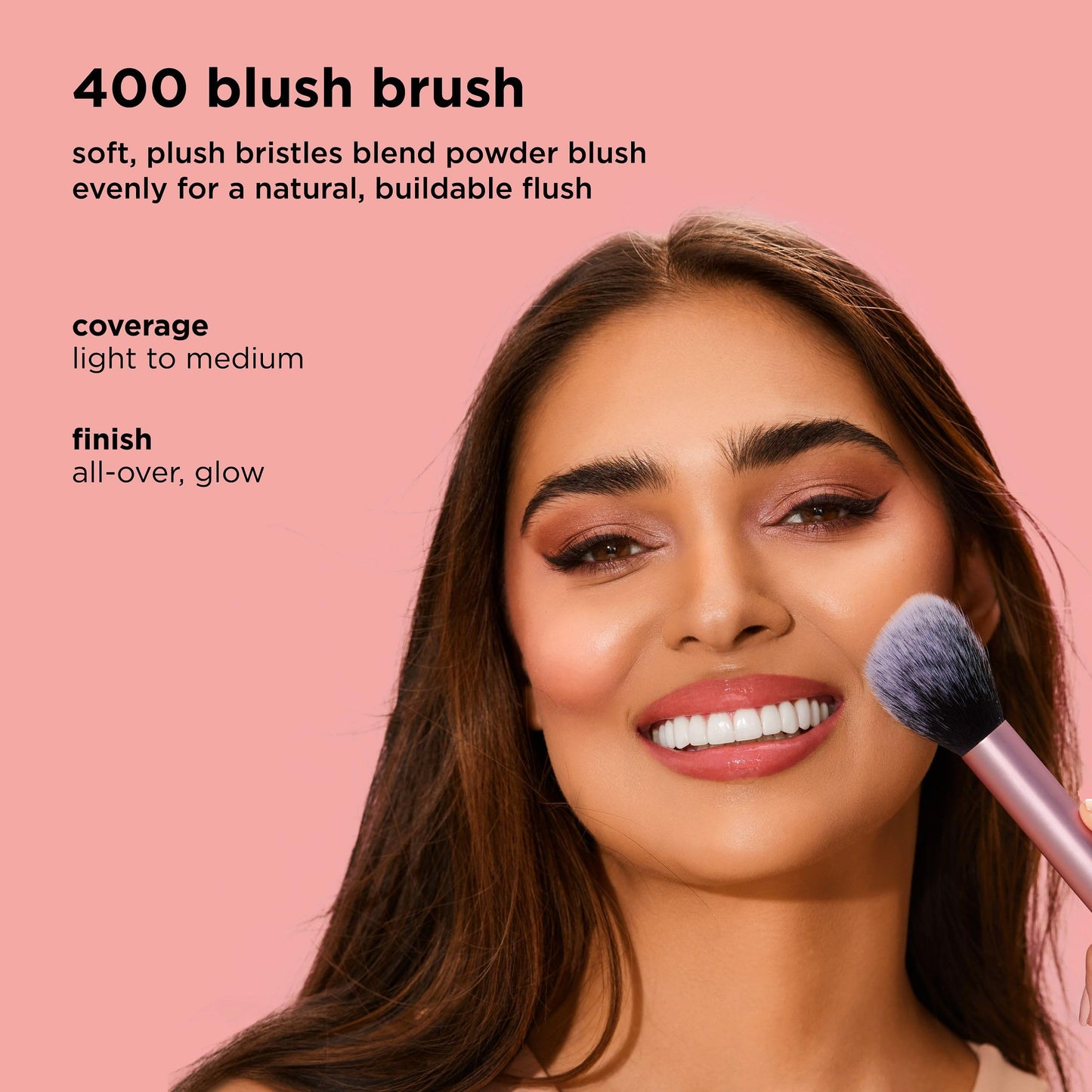 Real Techniques Ultra Plush Blush Makeup Brush, For Loose, Cream, or Pressed Blush, Rosy Glow Cheeks, Fluffy Powder Brush, Aluminum Ferrules Beauty & Personal Care Real Techniques