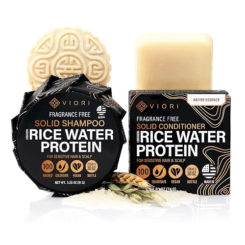 Viori Native Essence Shampoo and Conditioner Bar Set Made with Rice Water - Handcrafted Sulfate Free Shampoo and Conditioner Beauty & Personal Care Viori