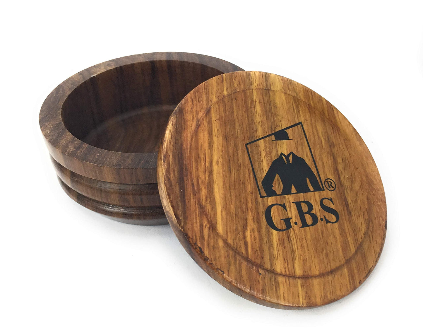 G.B.S GENTS Wooden Shaving Bowl with Lid - 3.5" Diameter - Classic Shaving Mug for Lathering Creams & Soaps - Elegant Beard Shaving Accessory for Men Beauty and Personal Care G.B.S