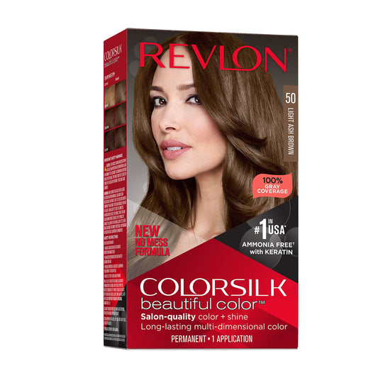 Revlon Colorsilk Beautiful Color Permanent Hair Color, Long-Lasting High-Definition Color, Shine & Silky Softness with 100% Gray Coverage, Ammonia Beauty & Personal Care REVLON