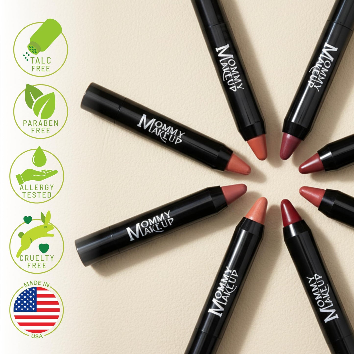 Mommy Makeup Triple Sticks Lipstick, Cream Blush & Treatment All-In-One with Shea & Cocoa Butter - Soft & Creamy Moisturizing Lip Crayon For Lips & Beauty & Personal Care Mommy Makeup