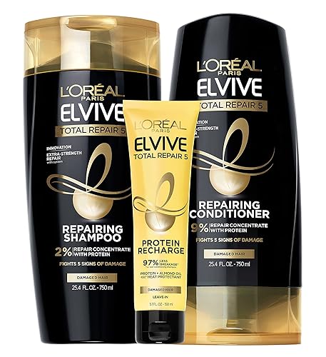 L’Oréal Paris Elvive TR5 Repairing Shampoo, Conditioner and Protein Recharge, Total Repair 5, 1 Count Beauty & Personal Care L'Oreal Paris
