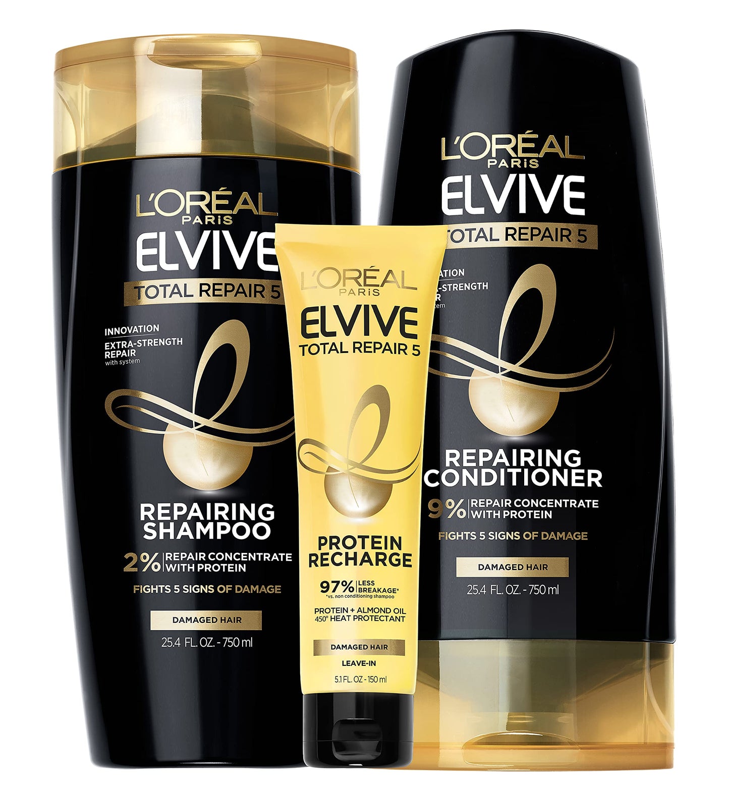 L’Oréal Paris Elvive TR5 Repairing Shampoo, Conditioner and Protein Recharge, Total Repair 5, 1 Count Beauty & Personal Care L'Oreal Paris