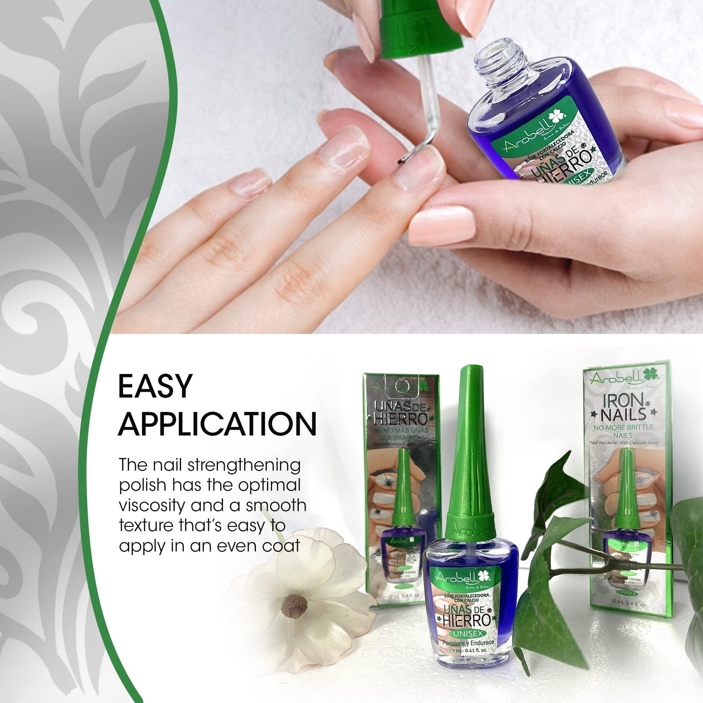 Arobell Iron Nail Hardener, No more brittle nails, for Unisex, 0.4 Ounce Beauty & Personal Care AROBELL