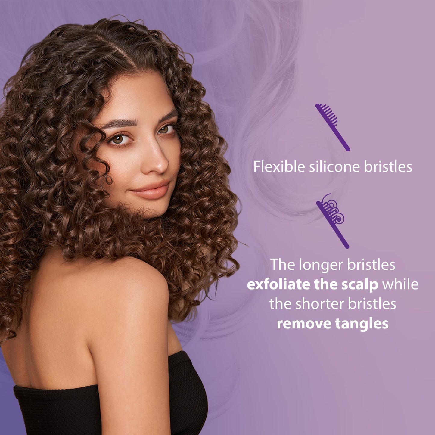 Curl Keeper Flexy Hair Brush, Purple - Detangling Hair Brush with Flexible Bristles for Shower Use, Combing Through Curls & Removing Tangles Beauty & Personal Care Curl Keeper