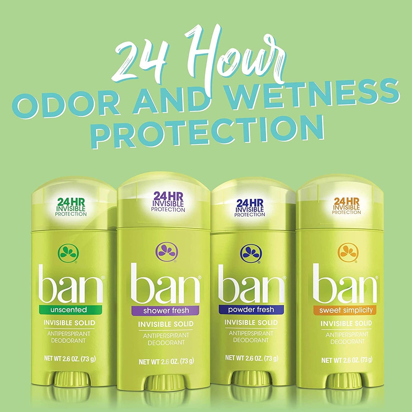 Ban Antiperspirant Deodorant, Invisible Solid, Shower Fresh, 2.6 Ounce Beauty and Personal Care Ban