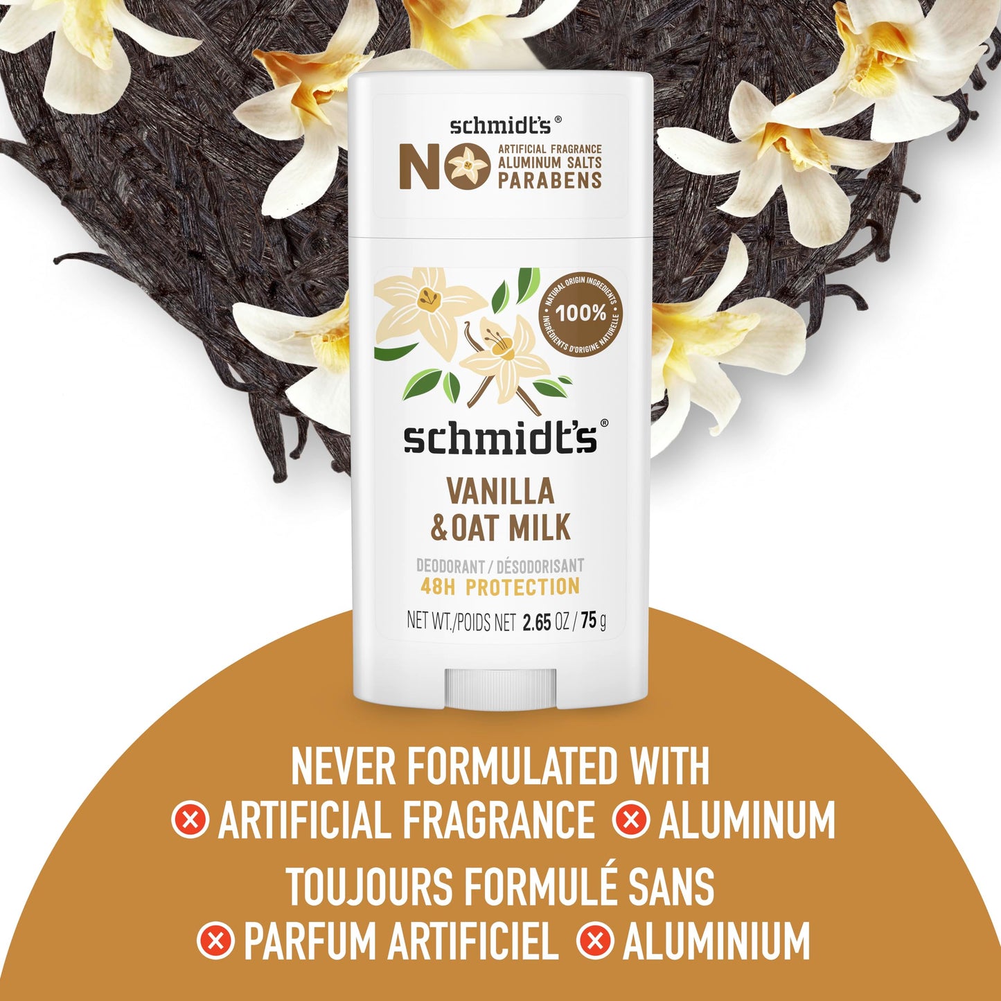 Schmidt's Vanilla & Oat Milk Deodorant Stick, 100% Natural Ingredients, Vegan Friendly, Cruelty Free, 2.65 Ounce (Pack of 1) Beauty and Personal Care Schmidt's