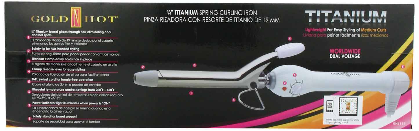 Gold 'N Hot Professional Titanium Spring Curling Iron, 3/4 Inch Beauty & Personal Care Gold N Hot