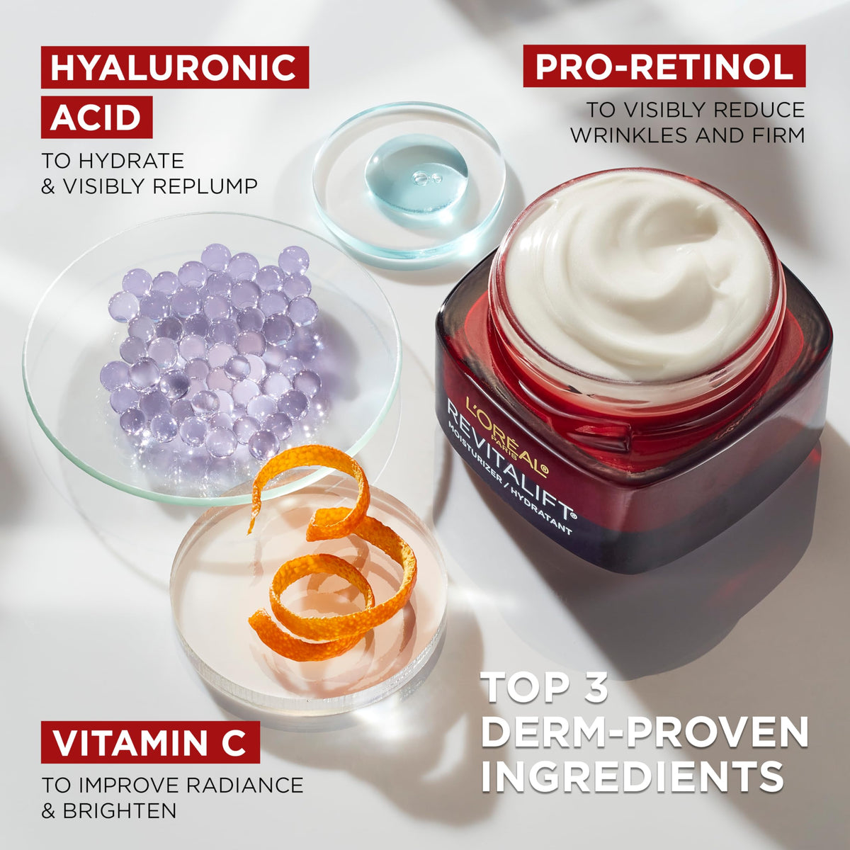 L'Oreal Paris Revitalift Triple Power Anti-Aging Face Moisturizer, Pro Retinol, Hyaluronic Acid & Vitamin C, Reduce Wrinkles 2.55 Oz Beauty & Personal Care L'Oreal Paris