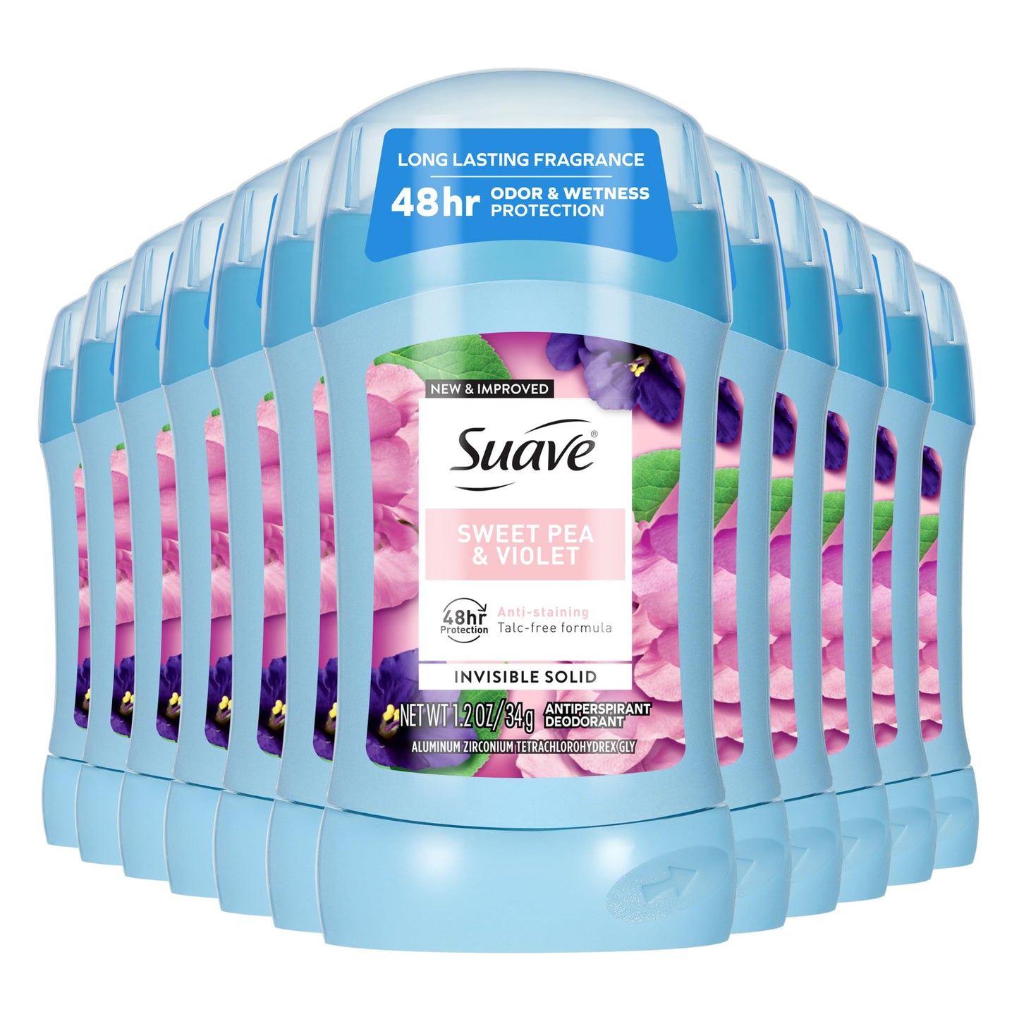 Suave Antiperspirant Deodorant For Women, Invisible, Underarm Deodorant, 48hr Odor & Wetness Protection, Sweet Pea & Violet Fragrance, Sensitive Skin Beauty and Personal Care Suave