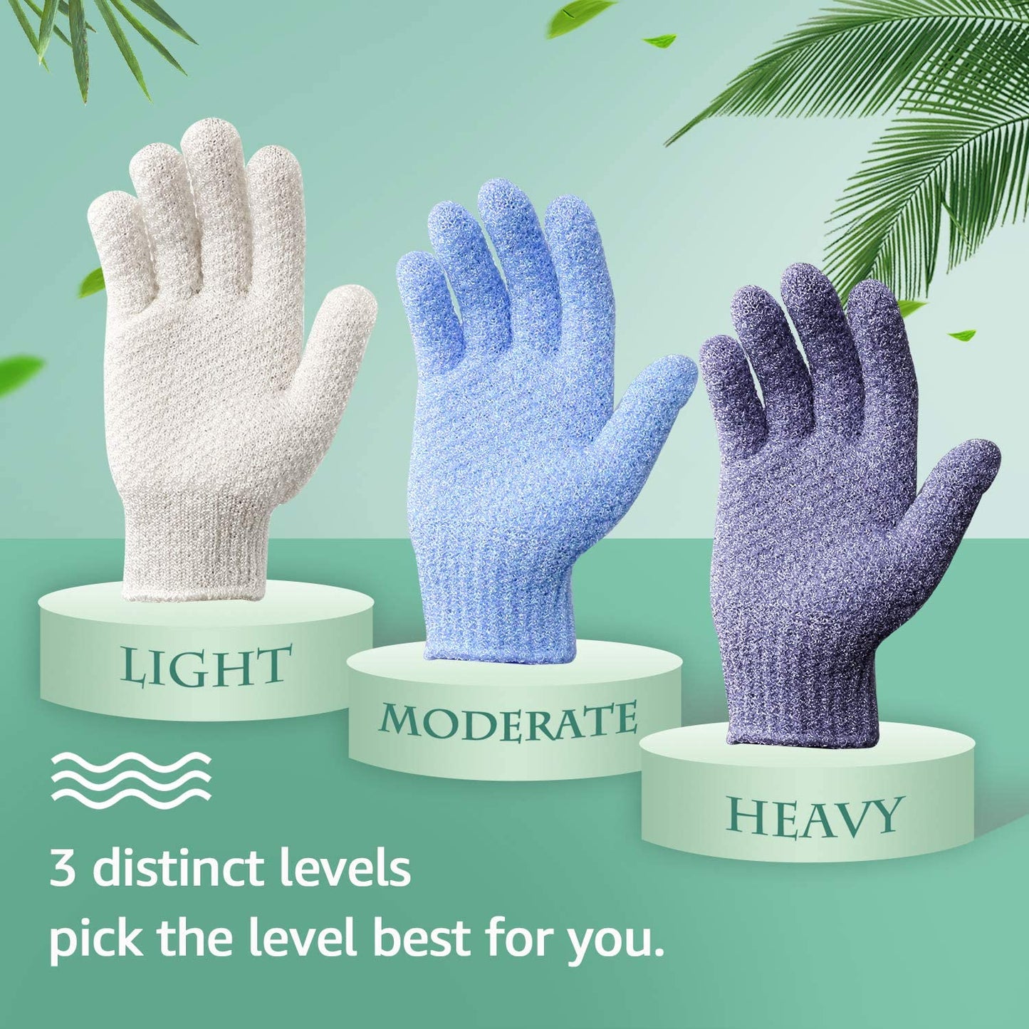 Evridwear Exfoliating Dual Texture Bath Gloves for Shower, Spa, Massage and Body Scrubs, Dead Skin Cell Remover, Gloves with Hanging Loop (1 Pair Beauty and Personal Care Evridwear