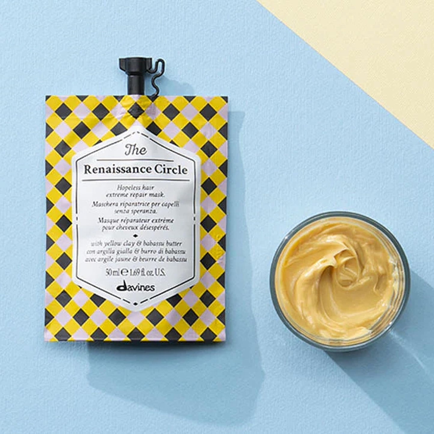 Davines The Renaissance Circle Hair Mask, Repairing Treatment for Extremely Damaged Hair - Restores Structure & Softness with Babassu Butter & Yellow Beauty and Personal Care Davines