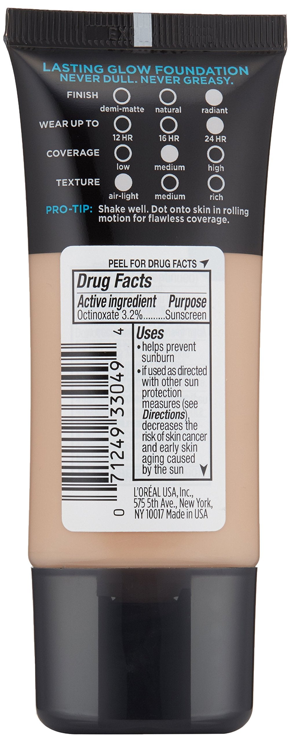 L'Oréal Paris Infallible Pro-Glow Foundation, Sand Beige, 1 fl. oz.