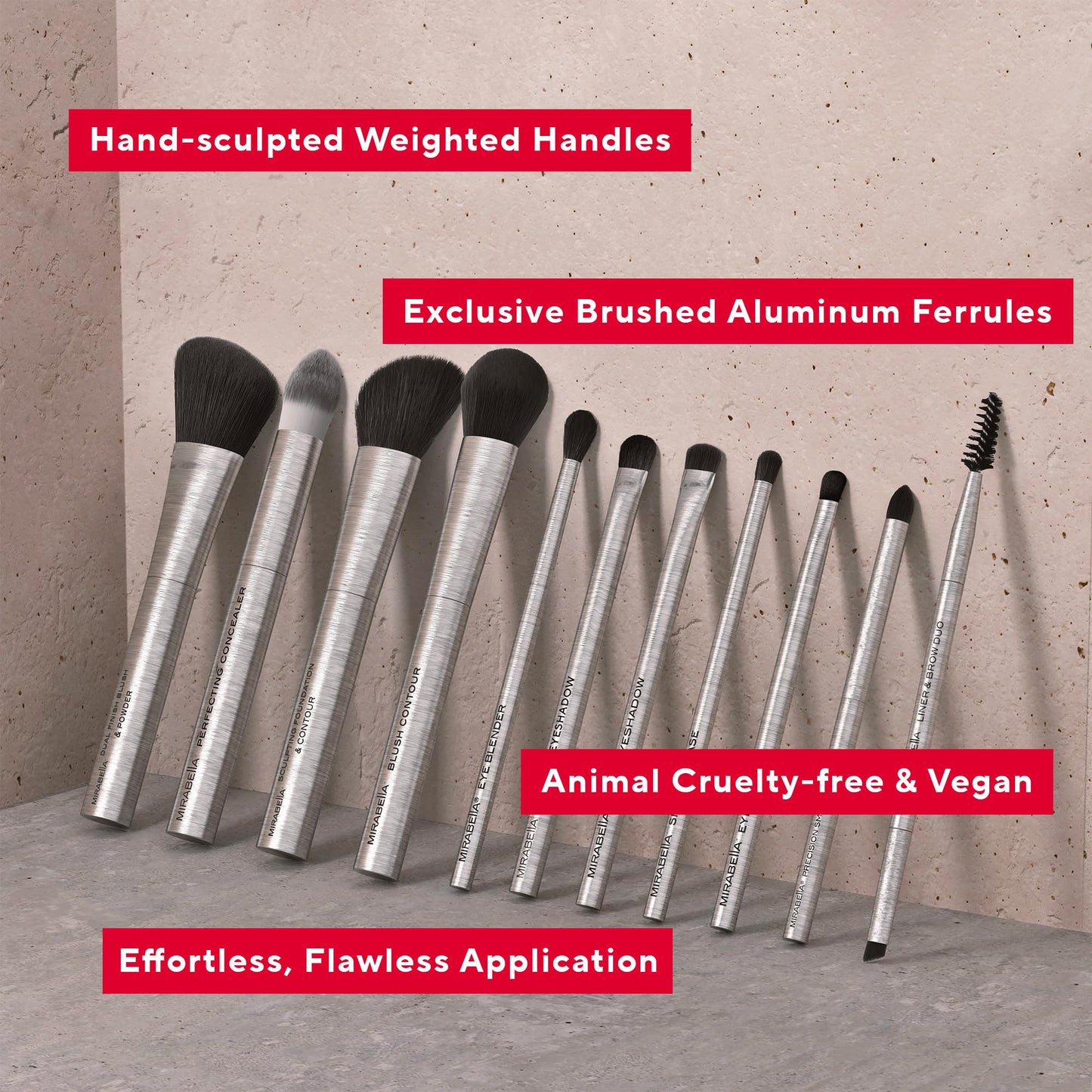 Mirabella Contouring Blush Brush, Premium Professional Makeup Brush Collection, Cruelty-Free Synthetic Bristle Brush with Hand-Sculpted Brushed Beauty & Personal Care Mirabella