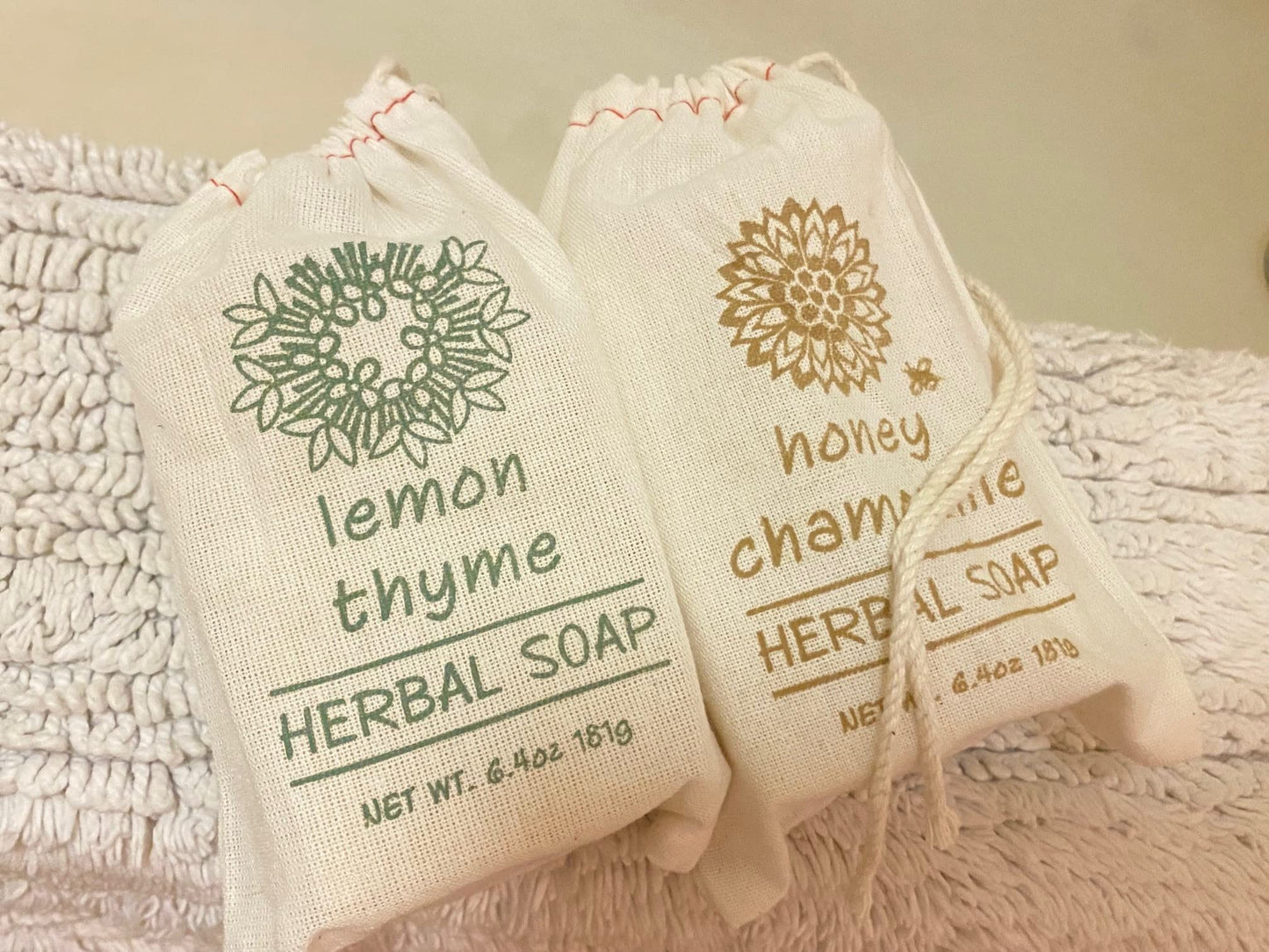 Greenwich Bay Trading- 2 Pack Honey Chamomile & Lemon Thyme Herbal Soaps- Enriched with Shea Butter, Virgin Olive Oil and Infused with Fresh Botanical Beauty & Personal Care Greenwich Bay