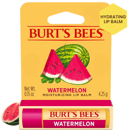 Burt's Bees Watermelon Lip Balm, Lip Moisturizer With Responsibly Sourced Beeswax, Tint-Free, Natural Conditioning Lip Treatment, 1 Tube, 0.15 oz. Beauty & Personal Care Burt's Bees