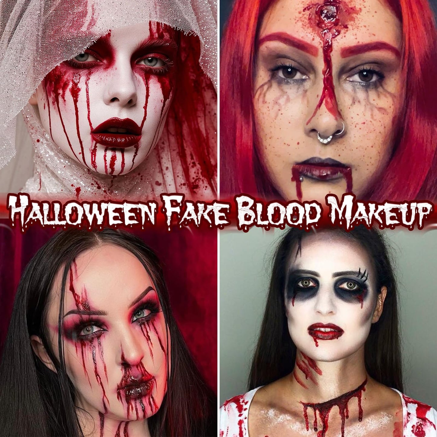 Fake Blood Spray for Halloween 2Pack, 2x2 fl oz Washable Fake Blood Makeup Kit, Realistic Dripping Fake Blood, Fake Blood for Face, Perfect Beauty & Personal Care LUYIMIN