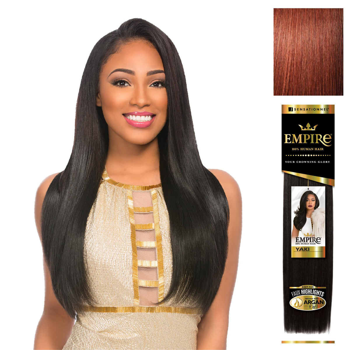Sensationnel Empire Yaki Human Hair,1 Pack 14 inch, 33