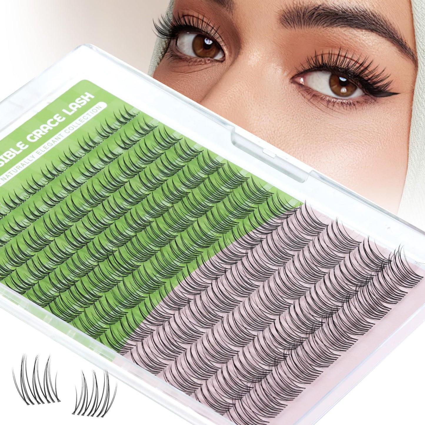 Lash Clusters 96 Pcs Cluster Lashes D Curl DIY Lash Extensions Eyelash Clusters DIY at Home (Y232) Beauty and Personal Care KEYYOU Default Title