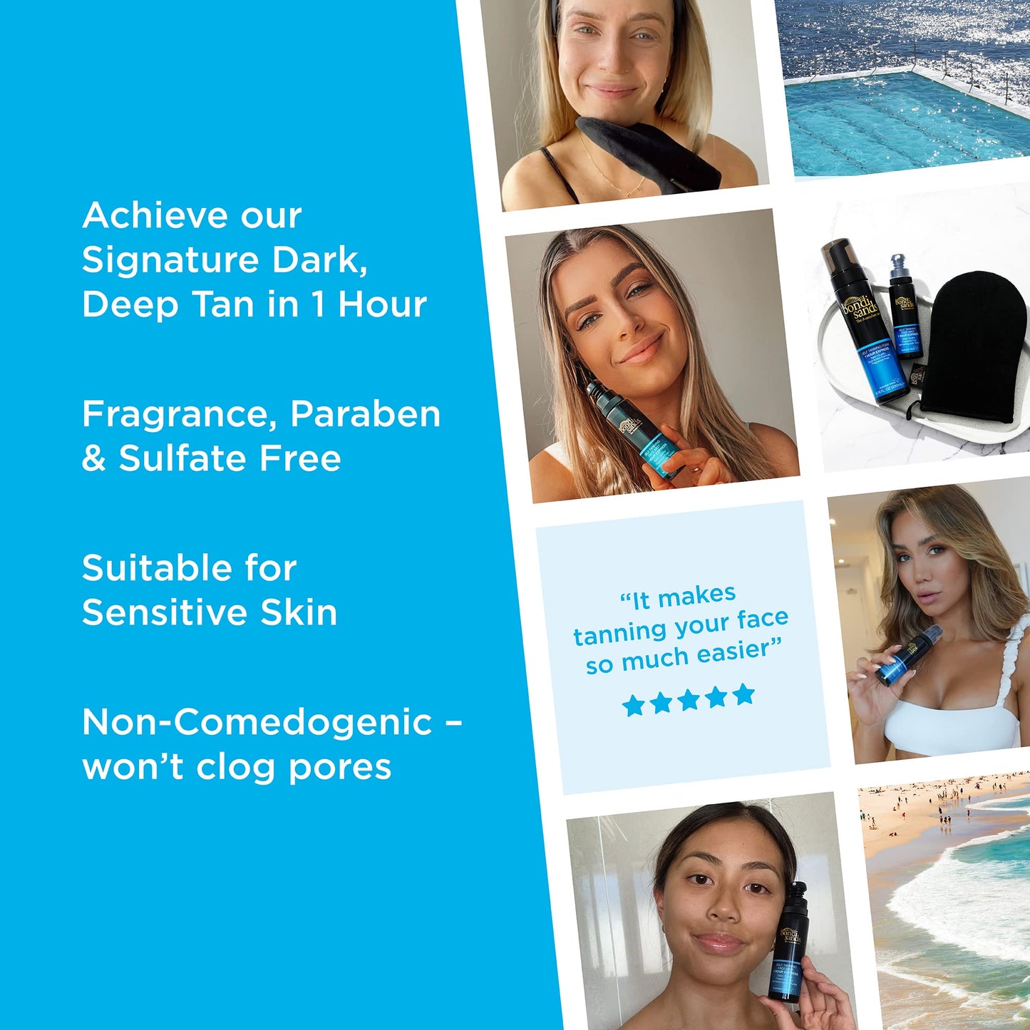 Bondi Sands 1 Hour Express Self Tanning Face Mist | Lightweight Dual Action Formula, Dermatologically tested, Suitable for Sensitive Skin | 2.36 Fl Oz Beauty & Personal Care Bondi Sands