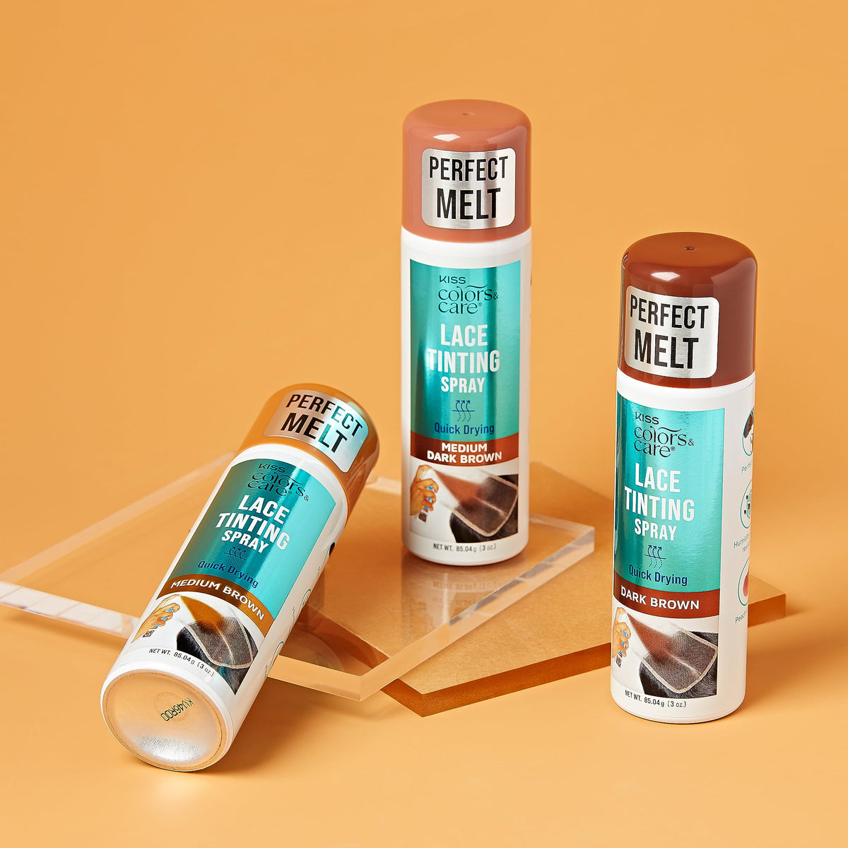 KISS Colors & Care Quick-Dry Lace Tinting Spray – Dark Brown 3 oz, Smudge-Free, Sweat-Resistant, Buildable Coverage for Natural Look Beauty & Personal Care KISS COLORS & CARE