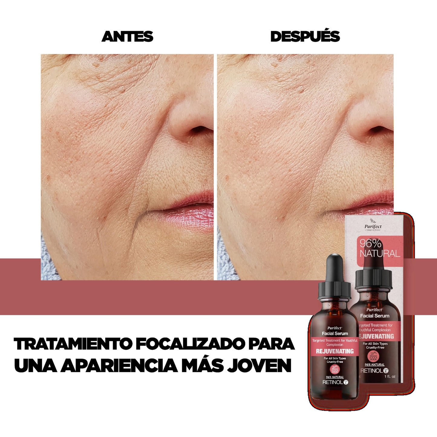 Purifect Retinol Rejuvenating Facial Serum for Anti-Aging - Helps Wrinkles & Dark Spots with Vitamin E & Arginine, Targets Fine Lines, Improves Beauty & Personal Care Purifect by Symphony Beauty